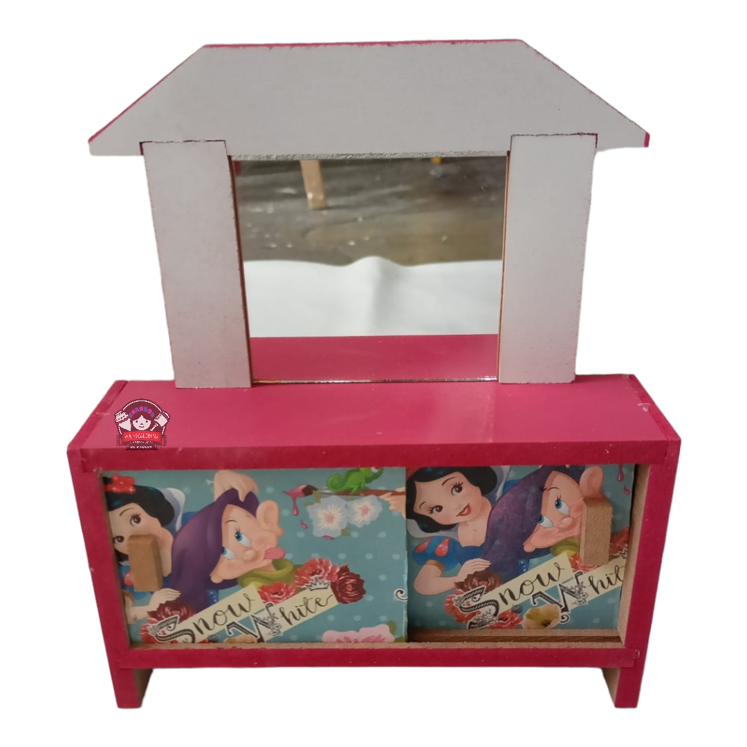 Tocador Blanco con Rosa Mediano