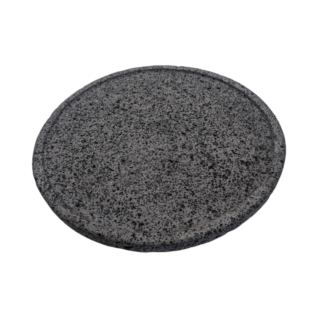 Plato redondo piedra volcánica