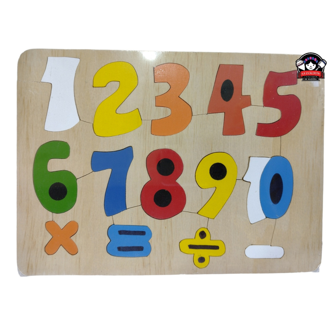 Rompecabezas Pintado Grande - Números con Signo