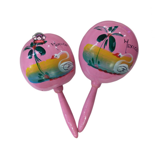 Maracas de Guaje Decoradas Grande