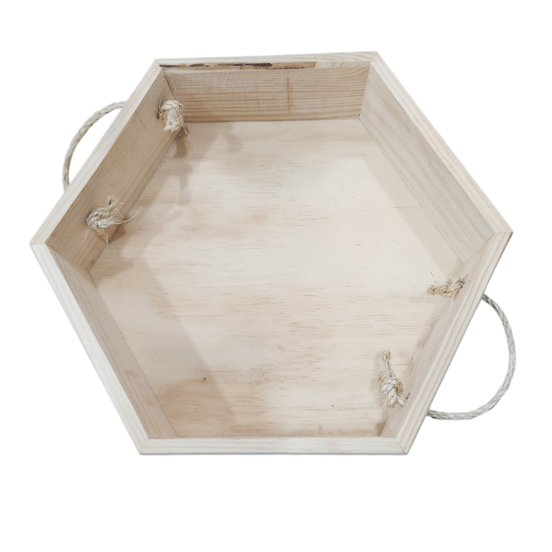 Charola hexagonal con lazo