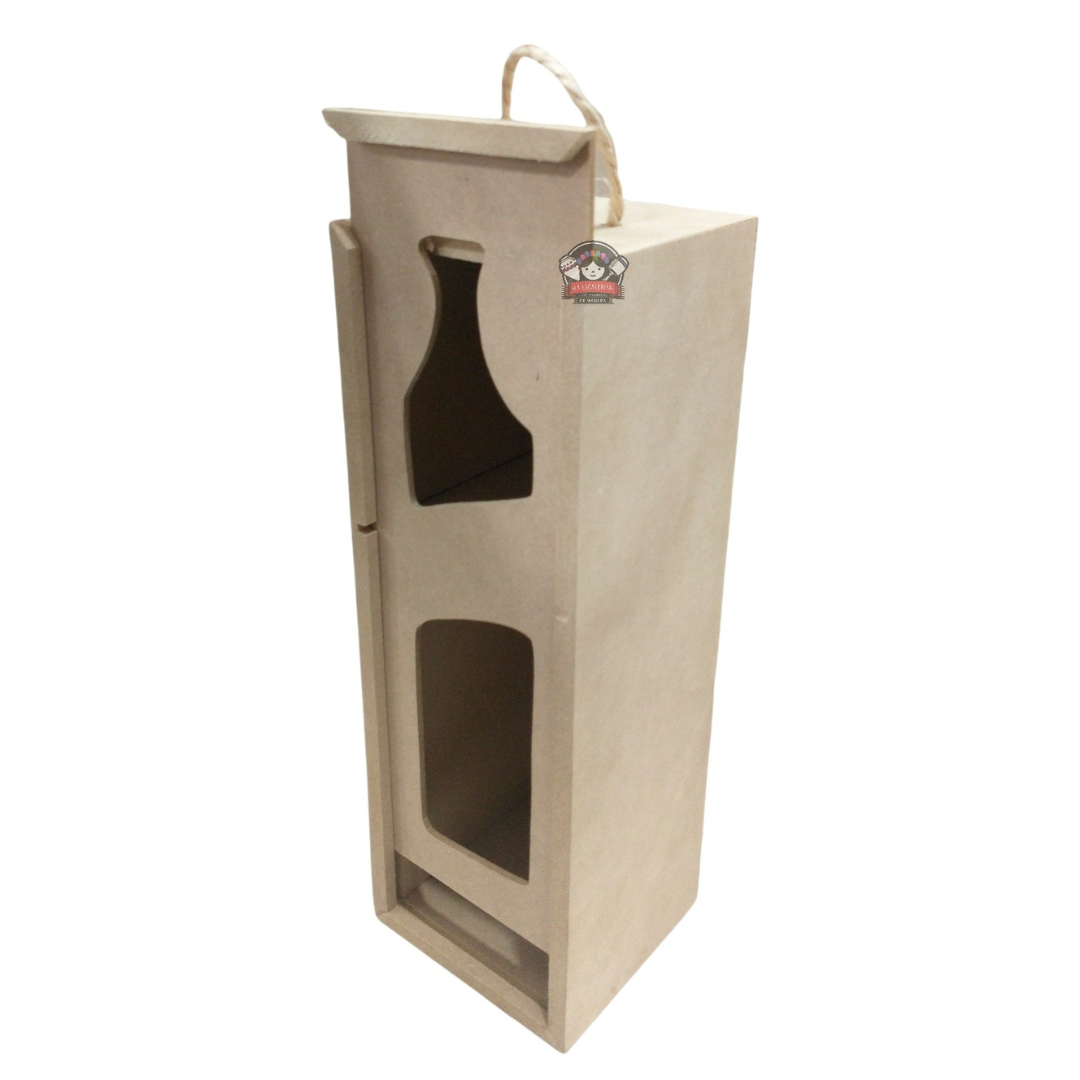 Caja Botellera MDF c/Lazo