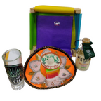 Huacal tradicional sombrero, tequilero y mezcal