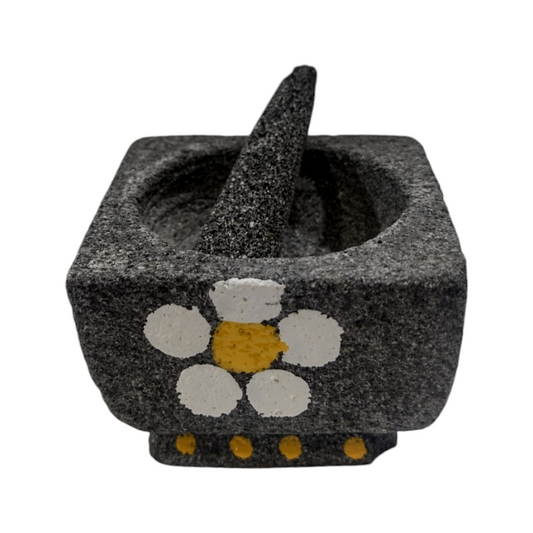 Molcajete mini cuadrado decorado