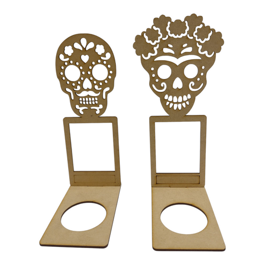 Porta vela calavera láser catrin o catrina (1pza)